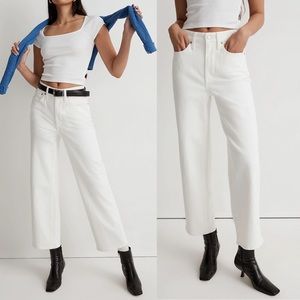 MADEWELL - Size 25 - THE PERFECT VINTAGE WIDE-LEG CROP JEAN - TILE WHITE